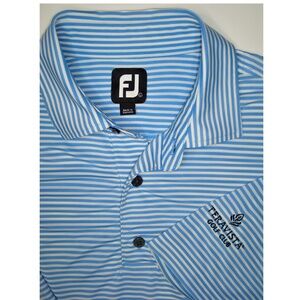 FootJoy - TERA VISTA Golf Club Light Blue & White Striped Stretch Polo Shirt